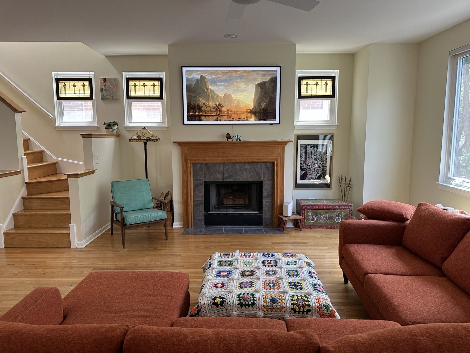 Main living room and fireplace